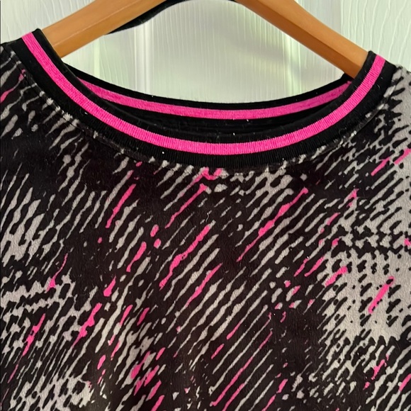 Simply Vera Vera Wang Black and Pink Velour Pajama Set Size L - Picture 2 of 4